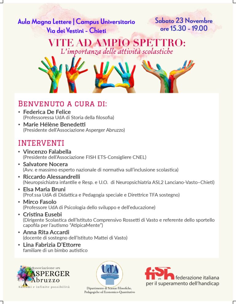 locandina convegno università chieti - vite ad ampio spettro